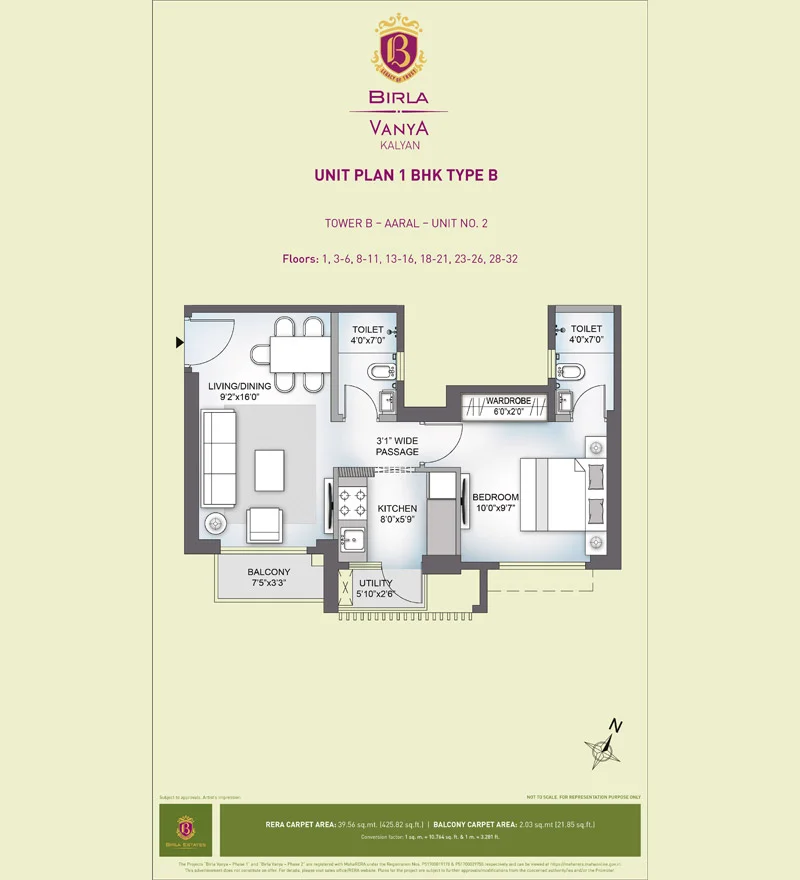 1 BHK Floor Plan