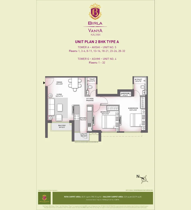 Unit Plan 2 BHK Type A