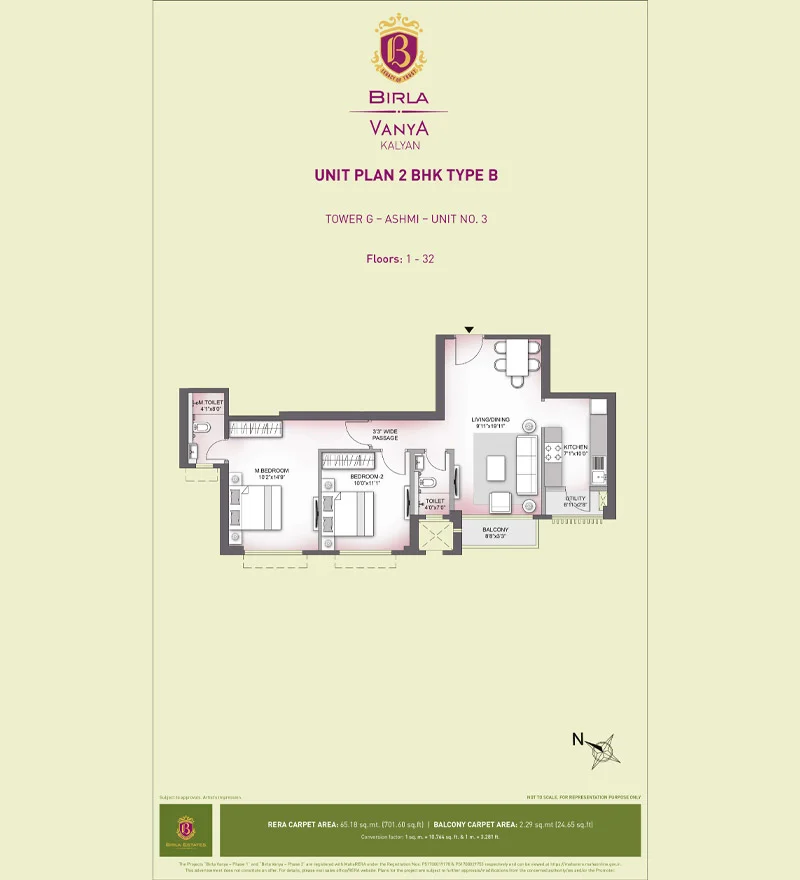 Birla Vanya- 2 BHK Unit Type B